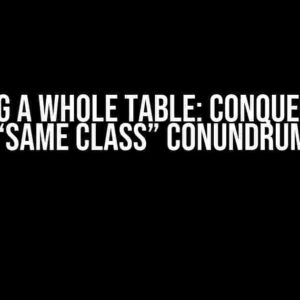 Scraping a Whole Table: Conquering the “Same Class” Conundrum